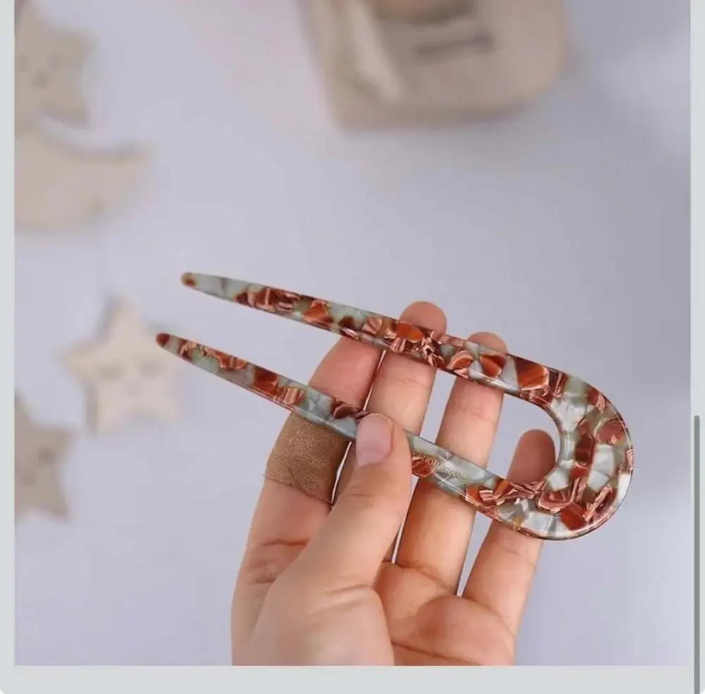 U-Shaped Acetate Hair Fork for Updos and Buns